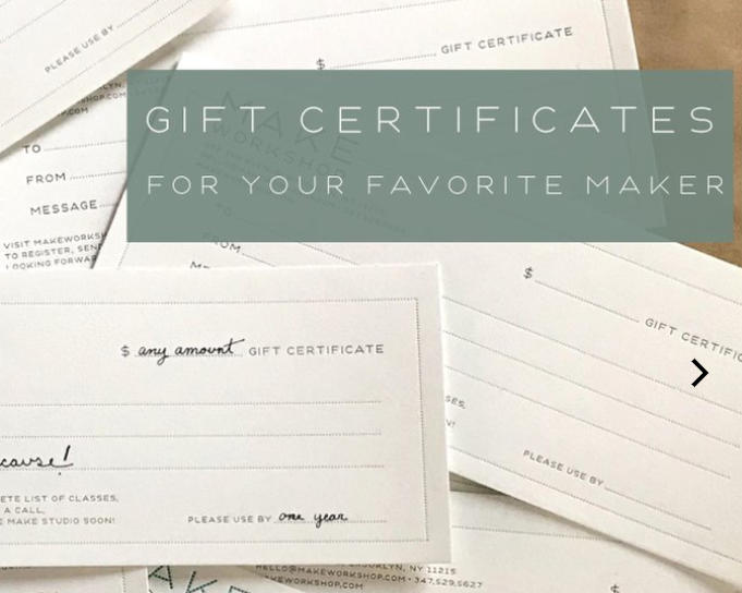 Made for Making: Gift Certifcate