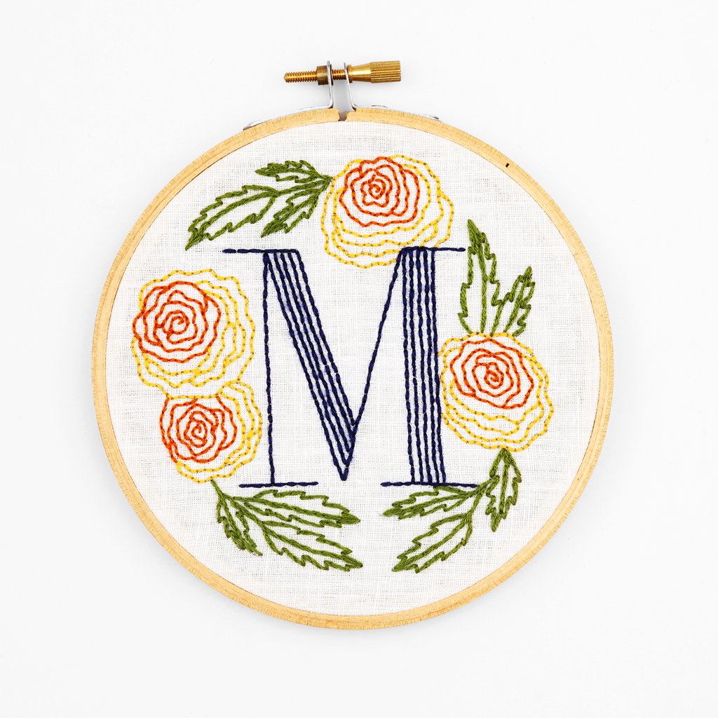 Floral Monogram Embroidery Kit
