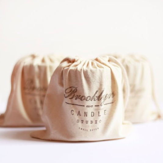 Cotton Muslin Hand-Stamped Gift Bag