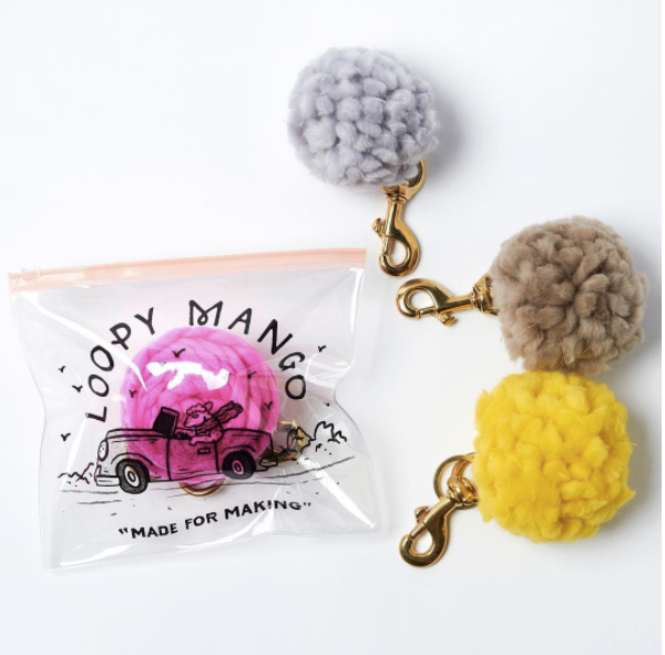 Diy pom pom keychain hot sale