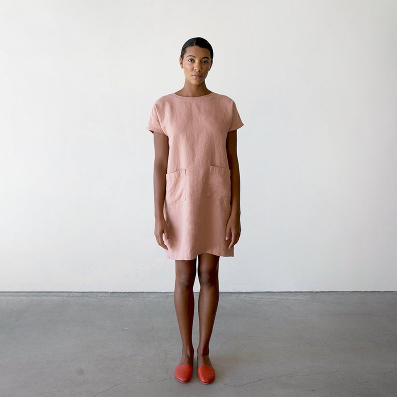 loose shift dress pattern Sewing Pattern for Women, Midi Length Shift Style, Loose Fit, Kimono Sleeves With Cuffs and Belt, Sewing Habit, for Woven Fabric