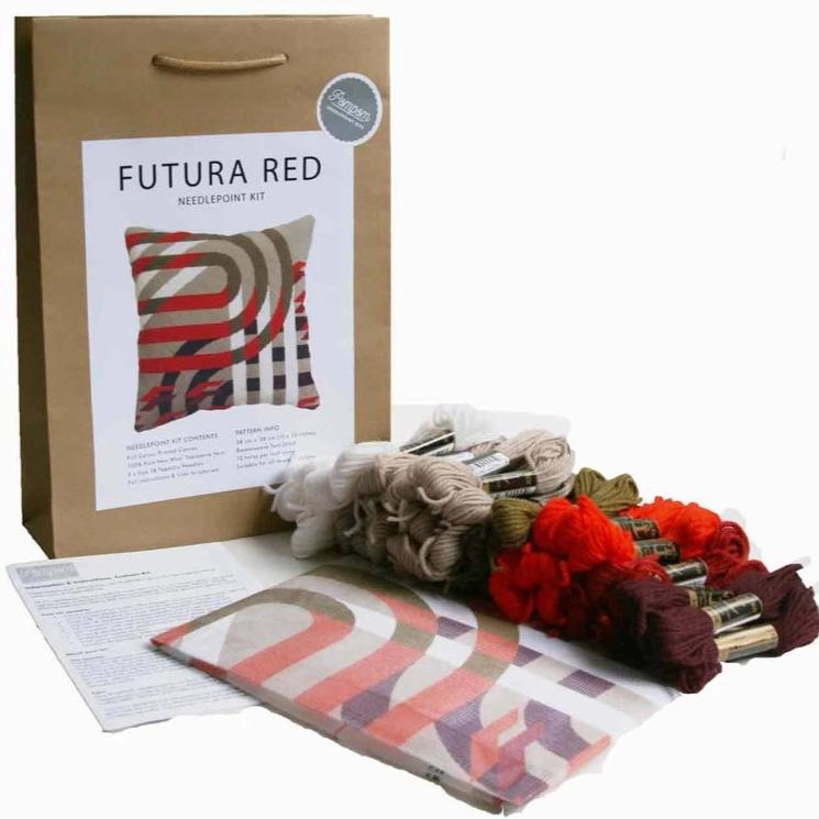 Pillow "Futura Red" Needlepoint Kit