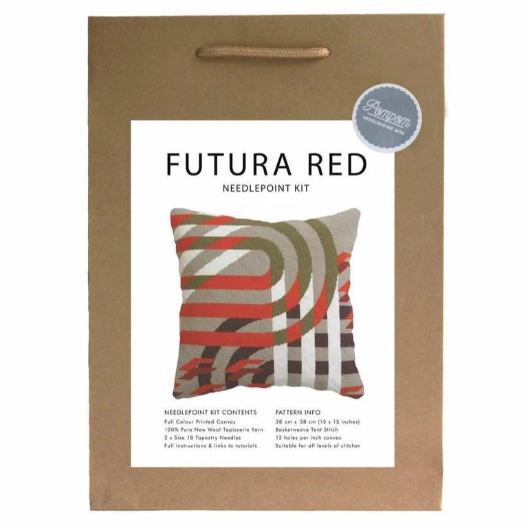 Pillow Futura Red Needlepoint Kit